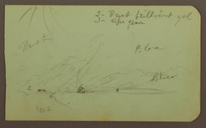 Teckning, Landskap; Verso: Bergssluttning, 1883 av Frederic Edwin Church