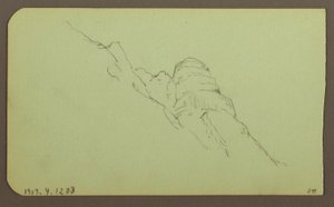 Teckning, Landskap; Verso: Bergssluttning, 1883 av Frederic Edwin Church