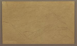 Teckning, Landskap; Verso: Träd i landskap, himmel, maj-augusti 1865 av Frederic Edwin Church
