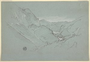 Teckning, Landskap från Alperna, augusti-september 1868 av Frederic Edwin Church