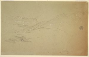Teckning, Landskap nära Berchtesgaden, juni-juli 1868 av Frederic Edwin Church