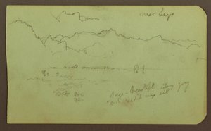 Teckning, Landskap "nära lagos"; Verso: Landskap, 1883 av Frederic Edwin Church