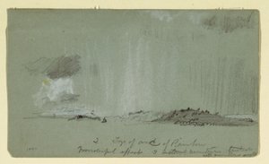 Teckning, Landskap med regn, 1860 av Frederic Edwin Church