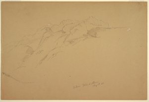 Teckning, Landskap mellan Golling och Abtenau, 5 augusti 1868 av Frederic Edwin Church