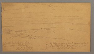 Teckning, Louis Bay, Labrador, 7 juli 1859 av Frederic Edwin Church