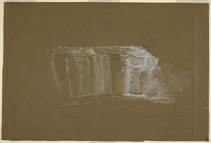 Teckning, Lower Falls, Genesee River, Rochester, New York, 1848 av Frederic Edwin Church