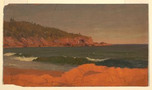 Teckning, Maines kust, ca 1850 av Frederic Edwin Church