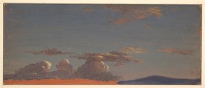Teckning, Maine  himmelstudie, ca 1868-69 av Frederic Edwin Church