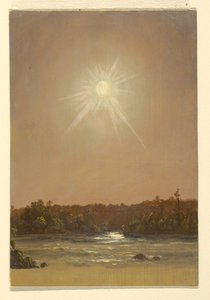 Teckning, Maine , solnedgång, 1855-65 av Frederic Edwin Church