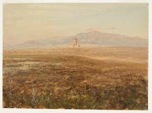 Teckning, Mexikanskt landskap, april 1869 av Frederic Edwin Church