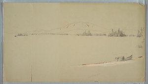 Teckning, Millinocket Lake, Maine, september 1878 av Frederic Edwin Church