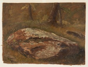 Teckning, Mossy Rock, augusti 1845 av Frederic Edwin Church