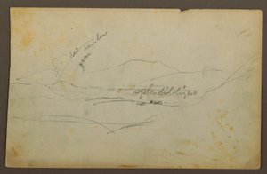 Teckning, Bergslandskap, Colombia eller Ecuador, 1853 av Frederic Edwin Church