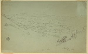 Teckning, Bergslandskap, Jamaica, 1865 av Frederic Edwin Church
