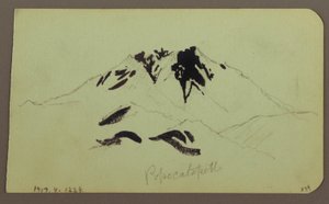 Teckning, Bergslandskap, Taluca, Figur; Verso: Popocatapetl, 1883 av Frederic Edwin Church