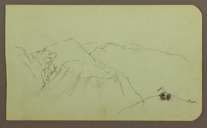 Teckning, Bergslandskap; Verso: Landskap, 1883 av Frederic Edwin Church