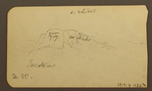 Teckning, Bergslandskap; Verso: Bergsflank, Tocatecas, 22 december 1884 av Frederic Edwin Church