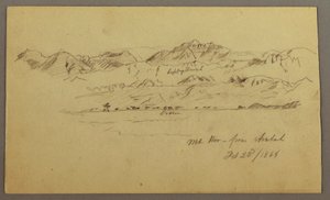 Ritning, Mountain Peaks, 22 februari 1868 av Frederic Edwin Church