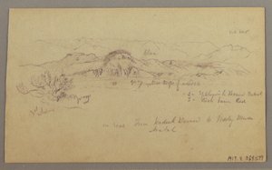 Ritning, Mountain Peaks, 22 februari 1868 av Frederic Edwin Church