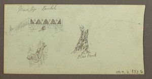 Teckning, bergskedja, februari 1868 av Frederic Edwin Church