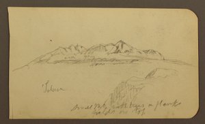 Teckning, bergskedja, Toluca; Verso: Bergskedja, Toluca, 7 januari 1885 av Frederic Edwin Church