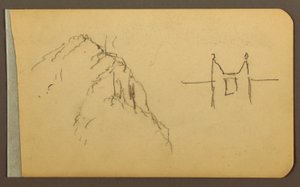 Teckning, Mountain Side, torn; Verso: Mountain Side, 1889 av Frederic Edwin Church