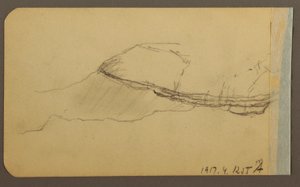 Teckning, Mountain Side, torn; Verso: Mountain Side, 1889 av Frederic Edwin Church