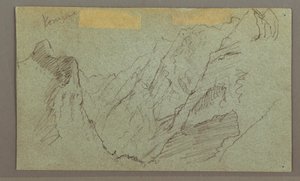 Teckning, Bergsdalen, möjligen 1868 av Frederic Edwin Church
