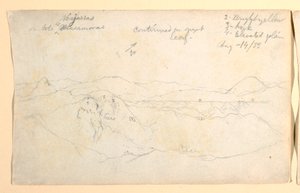 Teckning, Bergslandskap, Colombia, 14 augusti 1853 av Frederic Edwin Church