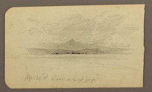 Teckning, Bergslandskap, Toluca; Verso: Berg, Toluca, 20 april 1885 av Frederic Edwin Church