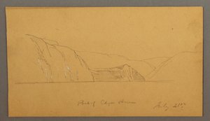 Ritning, Mountainous bay, 21 juli 1859 av Frederic Edwin Church
