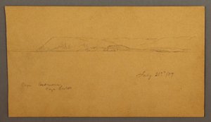 Teckning, Bergig kust, 21 juli 1859 av Frederic Edwin Church