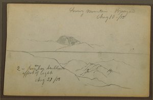 Teckning, berg, Popayan, Colombia, augusti 1853 av Frederic Edwin Church