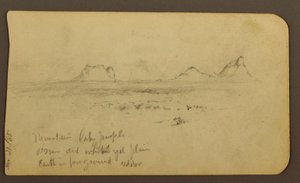 Teckning, Berg; Verso: Foothills amp; Bergskedja, 21 december 1885 av Frederic Edwin Church