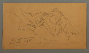 Teckning, Berg från Valais, Penninska alperna, augusti 1868 av Frederic Edwin Church