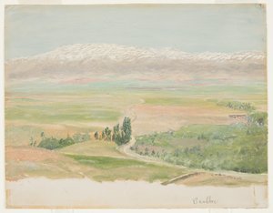 Ritning, bergen nära Baalbec, maj 1868 av Frederic Edwin Church