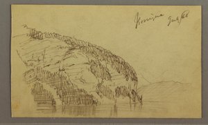 Teckning, Mountainside, juli 1868 av Frederic Edwin Church
