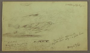 Teckning, studie av bergssida, 6 maj 1868 av Frederic Edwin Church