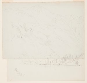 Teckning, Mt. Katahdin, Maine, 1870-78 av Frederic Edwin Church