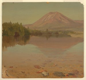 Teckning, Mt. Katahdin från Lake Katahdin, möjligen 1870 av Frederic Edwin Church