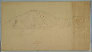Teckning, Mt. Katahdin från sydost; Verso: Mt. Katadhin, 1876-78 av Frederic Edwin Church