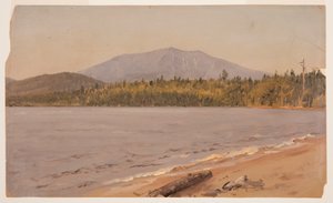 Teckning, Mt. Katahdin från Togue Pond, möjligen 1878 av Frederic Edwin Church