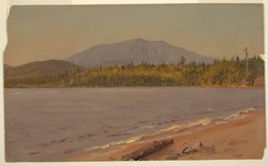 Teckning, Mt. Katahdin från Togue Pond, möjligen 1878 av Frederic Edwin Church
