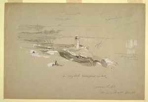 Teckning, Niagarafallen från Terrapin Point, 20 mars 1856 av Frederic Edwin Church