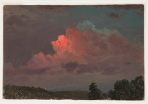 Teckning, Nattfall nära Olana, augusti 1872 av Frederic Edwin Church