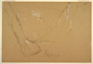 Ritning, "Obersee", nära Berchtesgarden, Bayern, 17 juli 1868 av Frederic Edwin Church