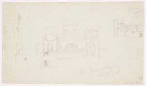 Ritning, gammalt hus, Beirut, 1868 av Frederic Edwin Church