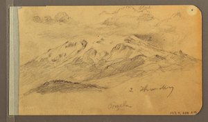 Teckning, Orizaba; Verso: Molnig himmel, hustak, 1889 av Frederic Edwin Church