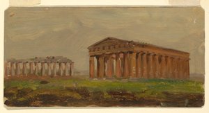 Teckning, Paestum, Neptunustemplet, 1868 av Frederic Edwin Church