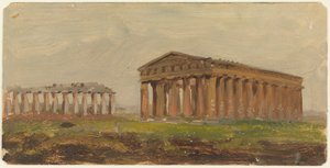 Teckning, Paestum, Neptunustemplet, 1868 av Frederic Edwin Church